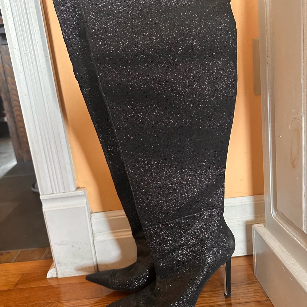 Good American over the knee boots Elegant Black Glittery